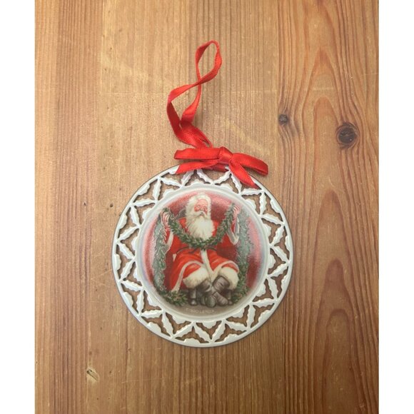 Vintage Lenox Porcelain Santa Portrait Series Collectible Ornament Garland Red R - Picture 3 of 4